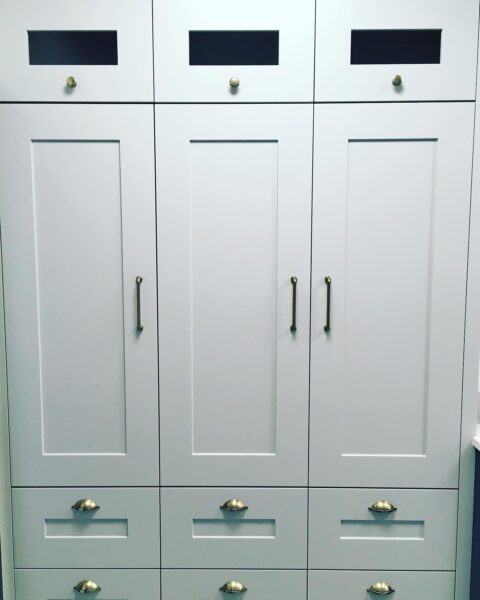 Cavendish Kitchens Mint Green Wardrobe Door with Drawers Above and Below