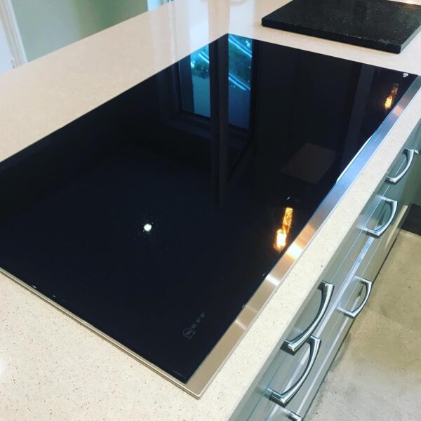 Induction Hob and Electric Hob Built into Worktop with Deep Drawers for Pots and Pans Below